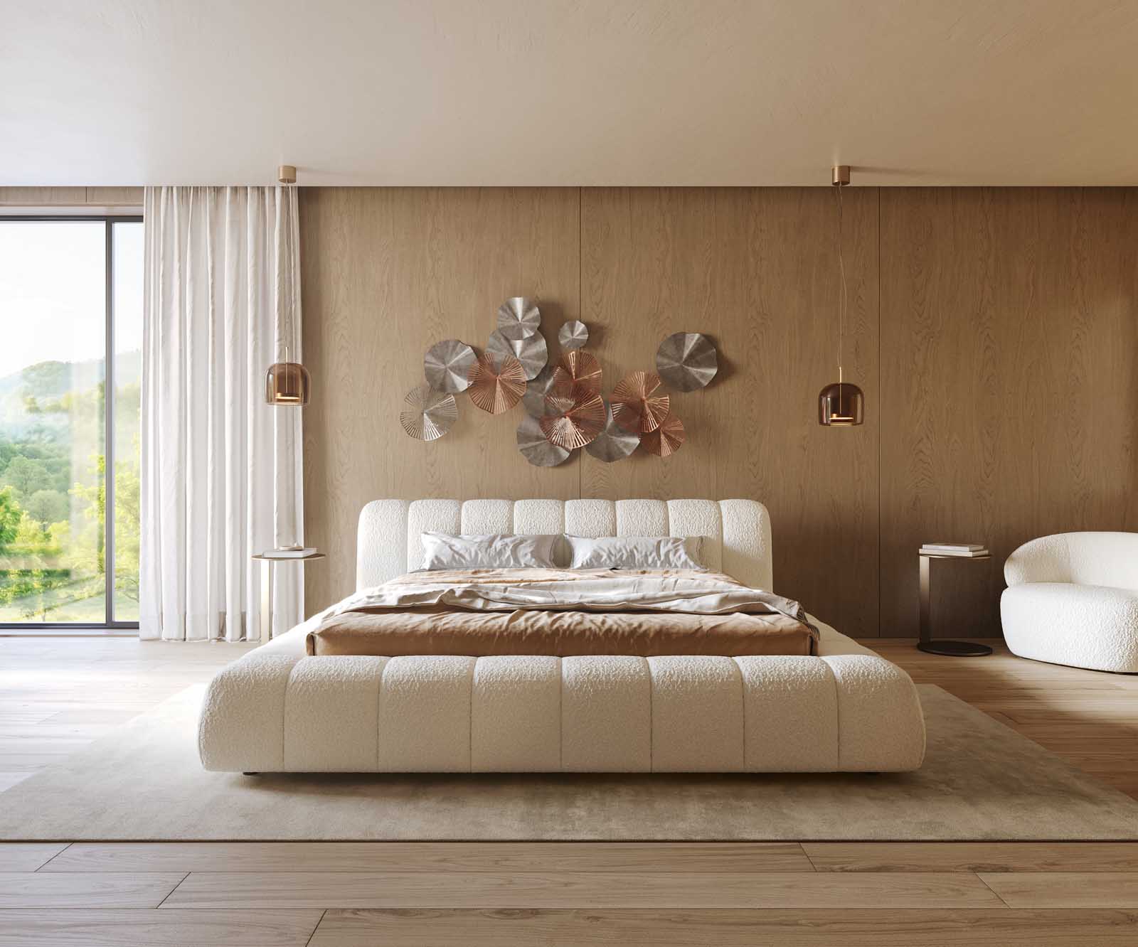 Sommier-rembourré Cutio 180x200 cm Bouclé Crème-Blanc 1