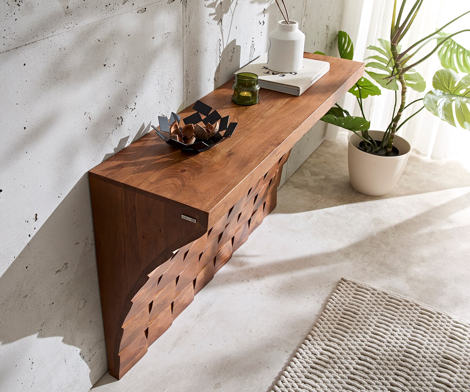 Console Eremos 120x35 cm acacia brun 3