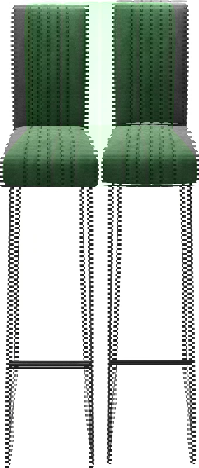 Chaise-de-bar Luiga-Flex velours vert cadre de patins métal 3