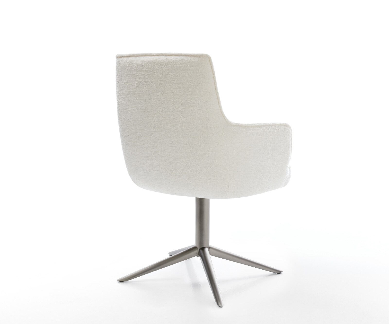 Chaise-pivotante Heira-Flex avec accoudoirs bouclé doux beige pied de chaise 4 branches grafiete pivotement sur 360° fonction bascule resorts ensachés 5