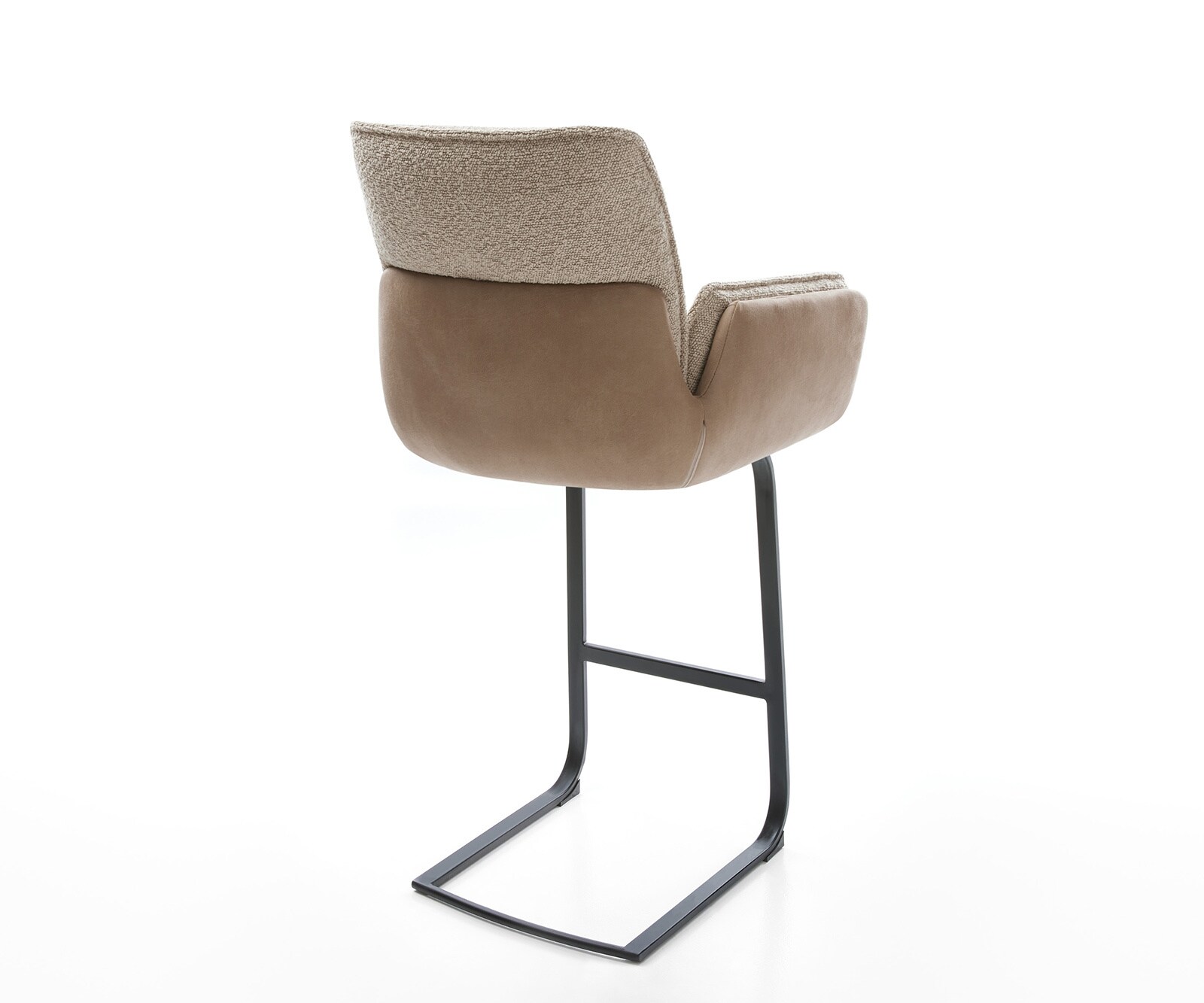 Chaise-de-bar Nela-Flex mélange de matériaux boue Piétement luge plat métal ressorts ensachés 4 Chaise-de-bar Nela-Flex mélange de matériaux boue Piétement luge plat métal ressorts ensachés 4