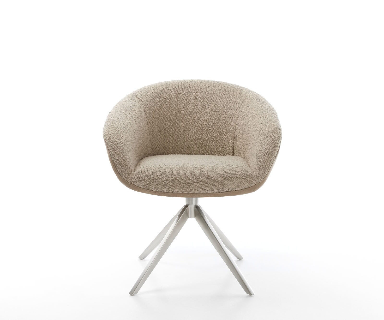 Chaise-pivotante Vinka-Flex tissu mixte boue pied croisé large acier inoxydable brossé pivotement sur 360° fonction bascule ressorts ensachés 2