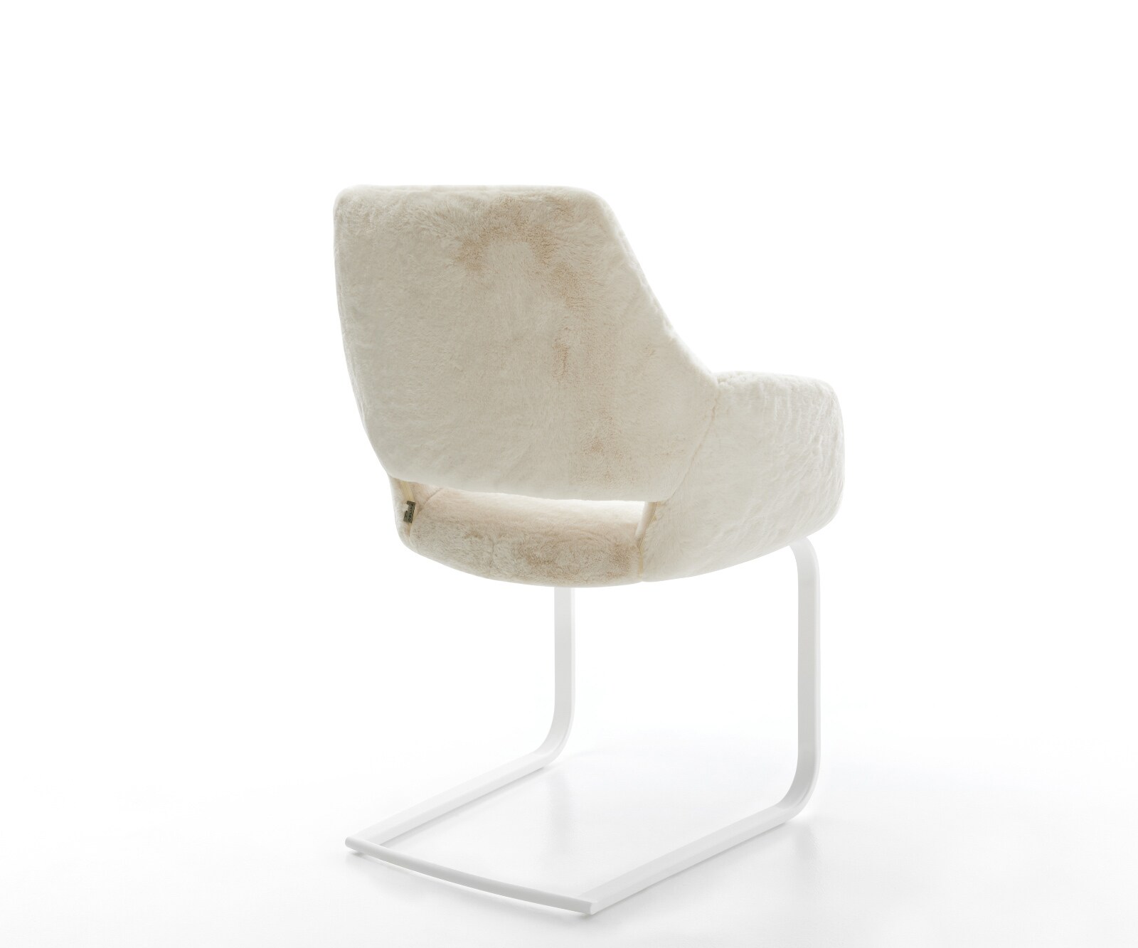 Cantilever Yago-Flex avec accoudoirs peluche crème-blanc pied cantilever plat blanc resorts ensachés 5