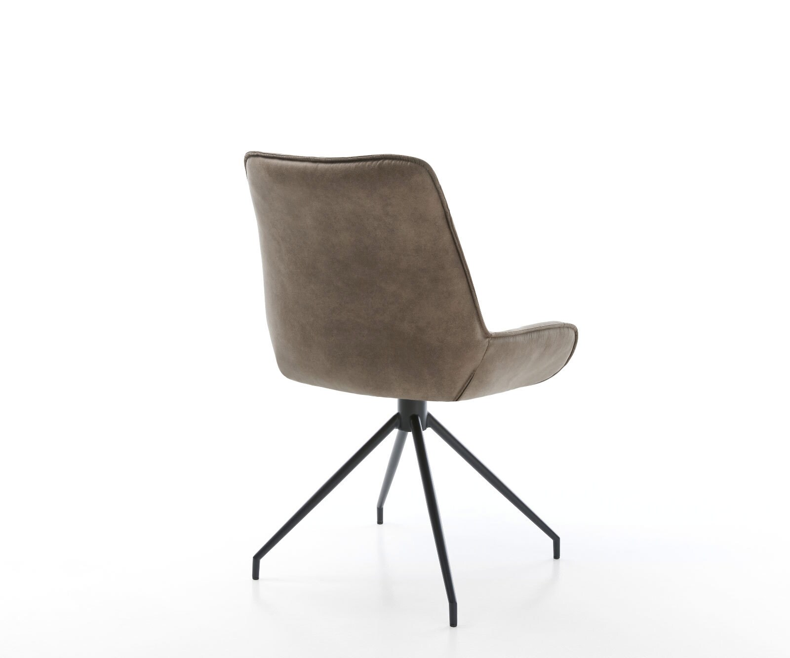 Chaise-de-salle-à-manger Taimi-Flex microvelours taupe vintage pied croisé conique noir 5 Chaise-de-salle-à-manger Taimi-Flex microvelours taupe vintage pied croisé conique noir 5