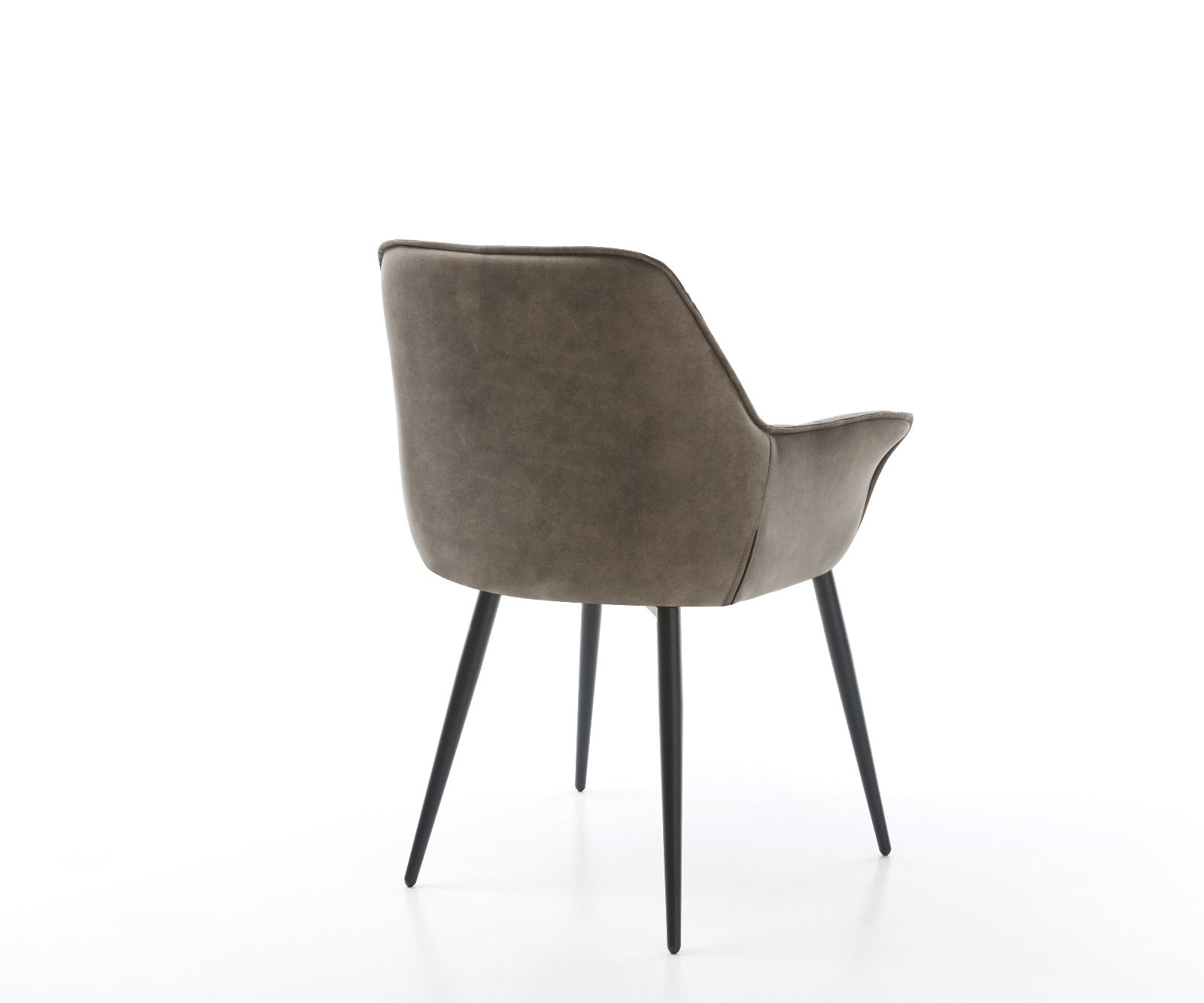 Chaise-de-salle-à-manger Kaira-Flex microvelours taupe vintage 4 pieds coniques noir 5