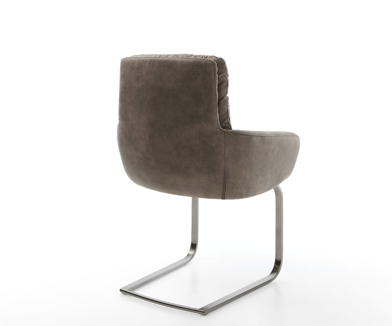 Cantilever Abelia-Flex avec accoudoirs microvelours taupe vintage pied cantilever plat grafiete 5