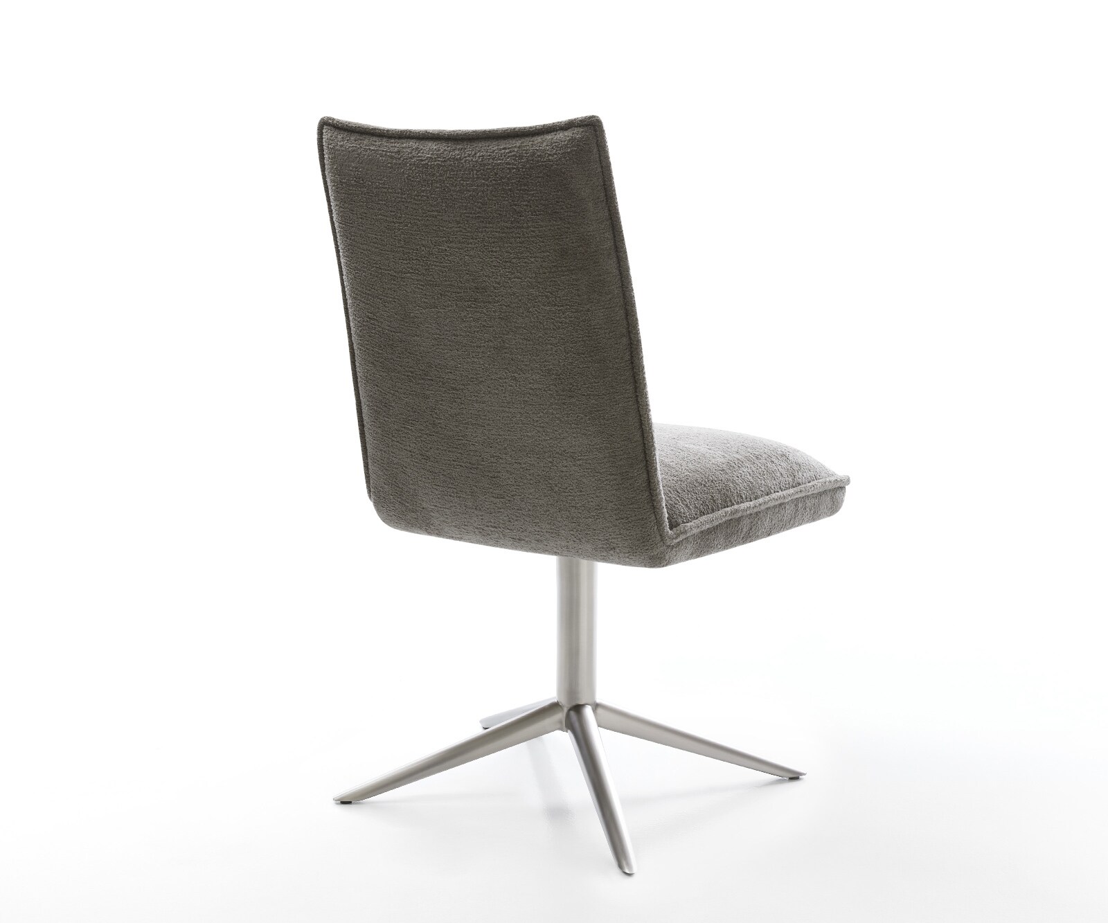 Chaise-pivotante Lelio-Flex bouclé doux couleur boue pied de chaise 4 branches acier inoxydable pivotement sur 360° fonction bascule resorts ensachés 5