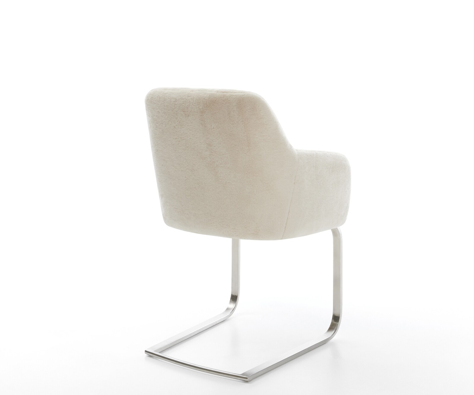 Cantilever Greg-Flex peluche crème-blanc pied cantilever plat acier inoxydable resorts ensachés 5