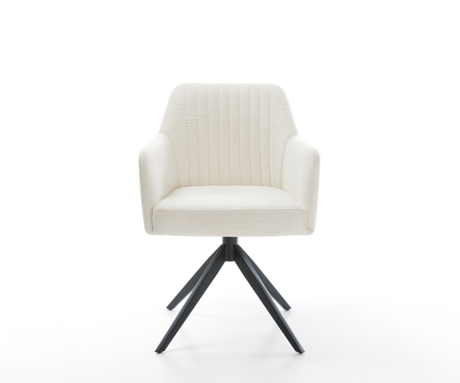 Chaise-pivotante Greg-Flex bouclé doux beige pied croisé large noir pivotement sur 360° fonction bascule resorts ensachés 2