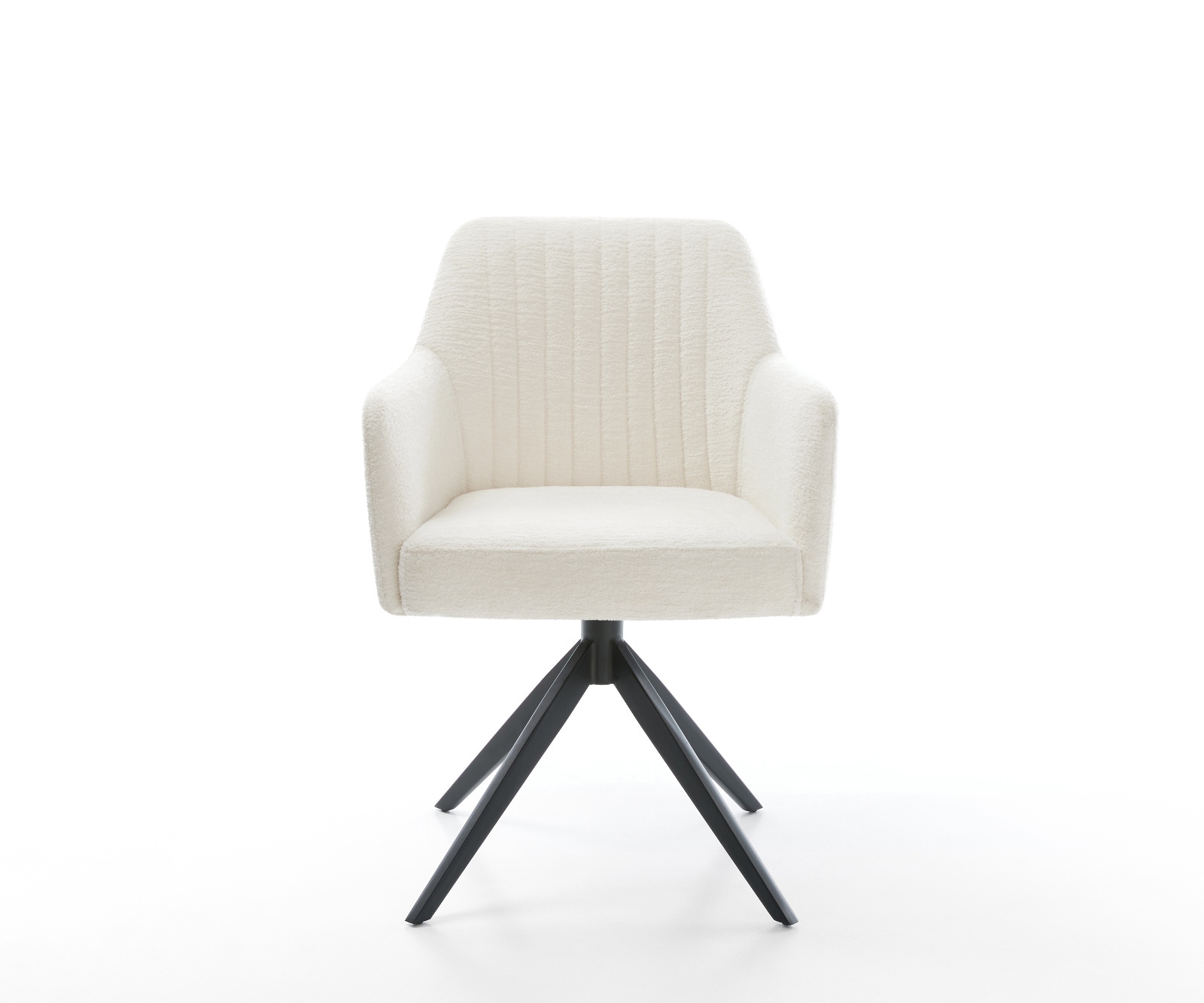 Chaise-pivotante Greg-Flex bouclé doux beige pied croisé large noir pivotement sur 360° fonction bascule resorts ensachés 2