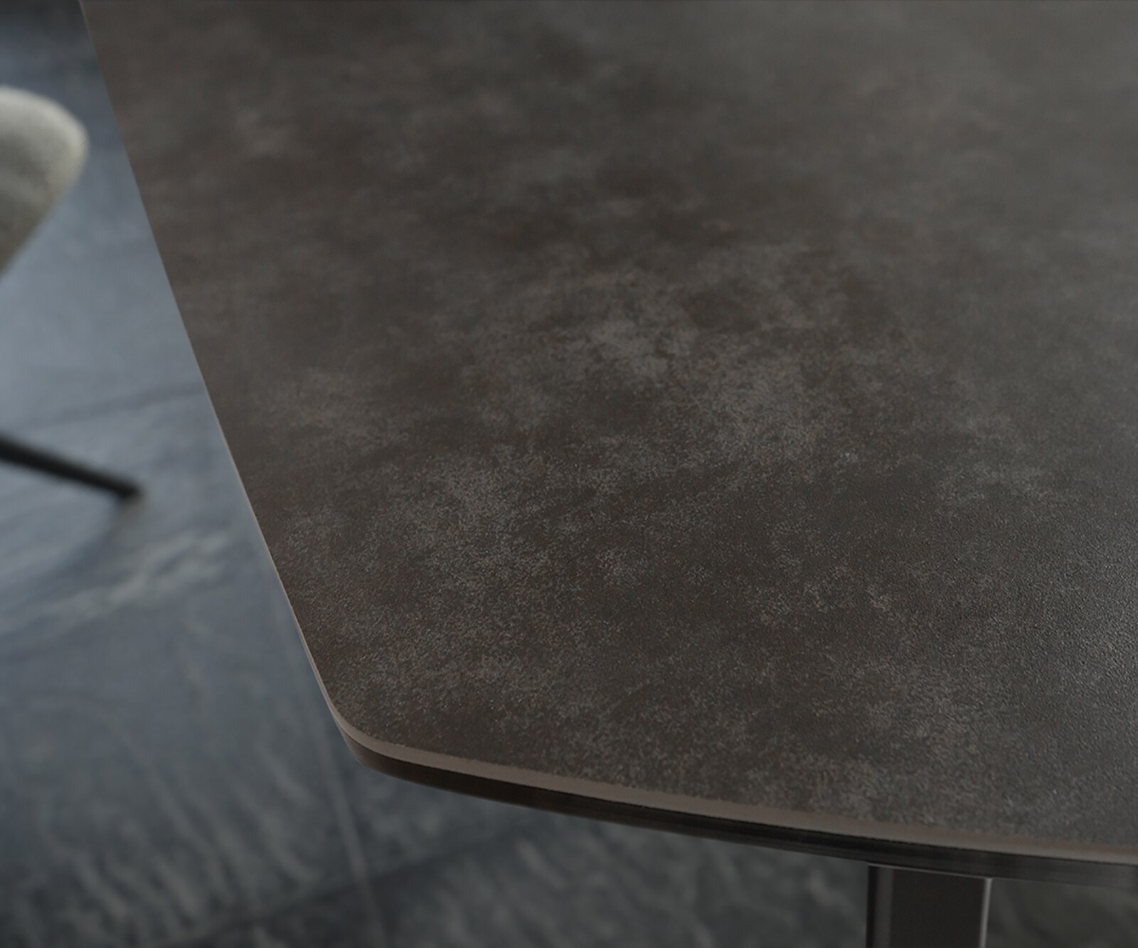 Table-manger Carlow 130/200x95 cm céramique gris métal extensible 6