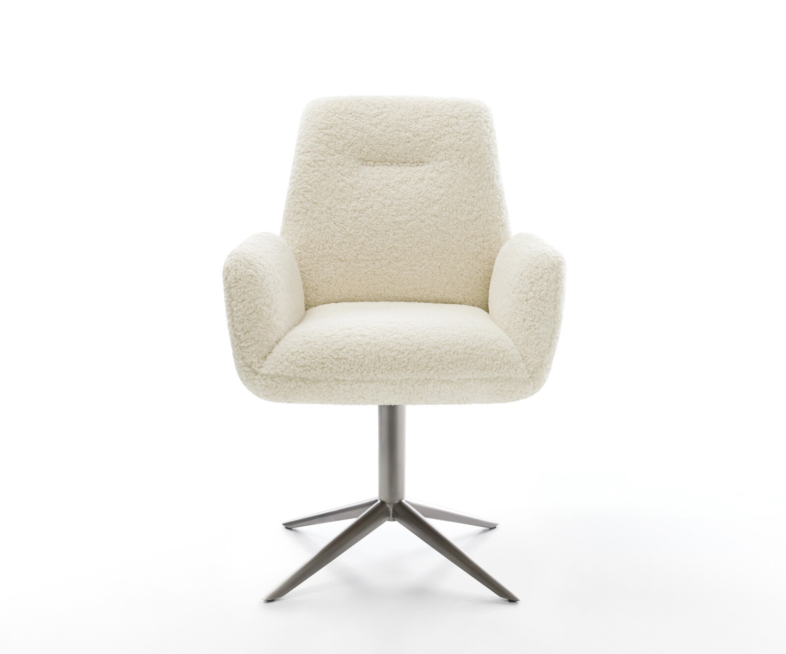 Chaise-pivotante Zoa-Flex tissu teddy beige pied de chaise 4 branches grafiete pivotement sur 360° fonction bascule resorts ensachés 2