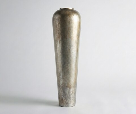 Vase Tavera l29 x P29 x H95 cm Métal Platin Aurum Fait main
