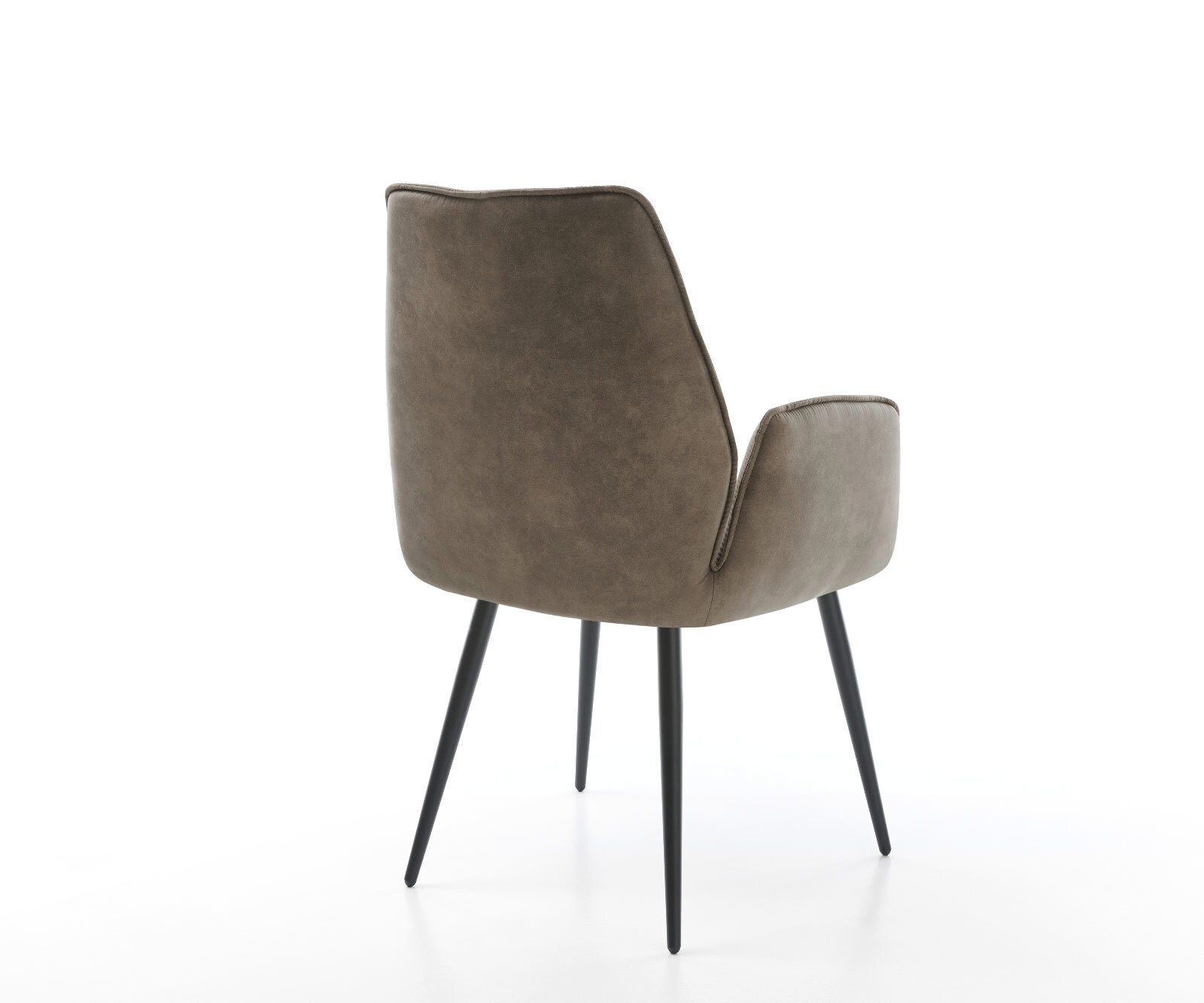 Chaise-de-salle-à-manger Zoa-Flex microvelours taupe vintage 4 pieds coniques noir ressorts ensachés 4