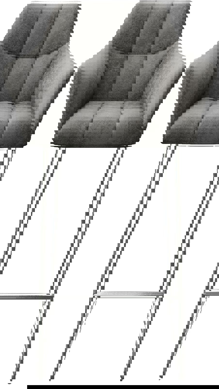 Chaise-de-bar Yulo-Flex vintage gris cadre patin acier inoxydable 3 Chaise-de-bar Yulo-Flex vintage gris cadre patin acier inoxydable 3