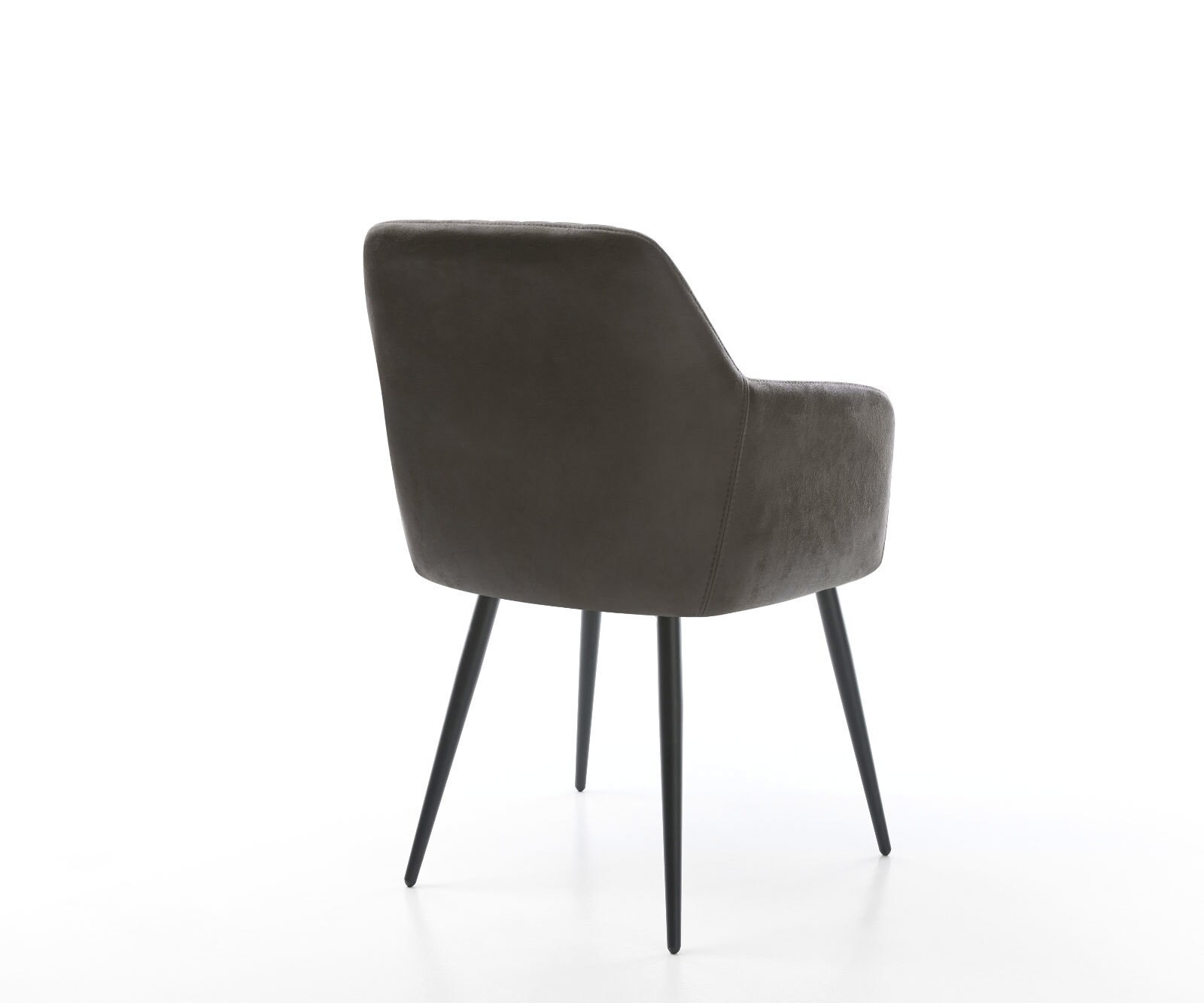 Chaise-de-salle-à-manger Greg-Flex microvelours anthracite vintage 4 pieds coniques noir ressorts ensachés 4