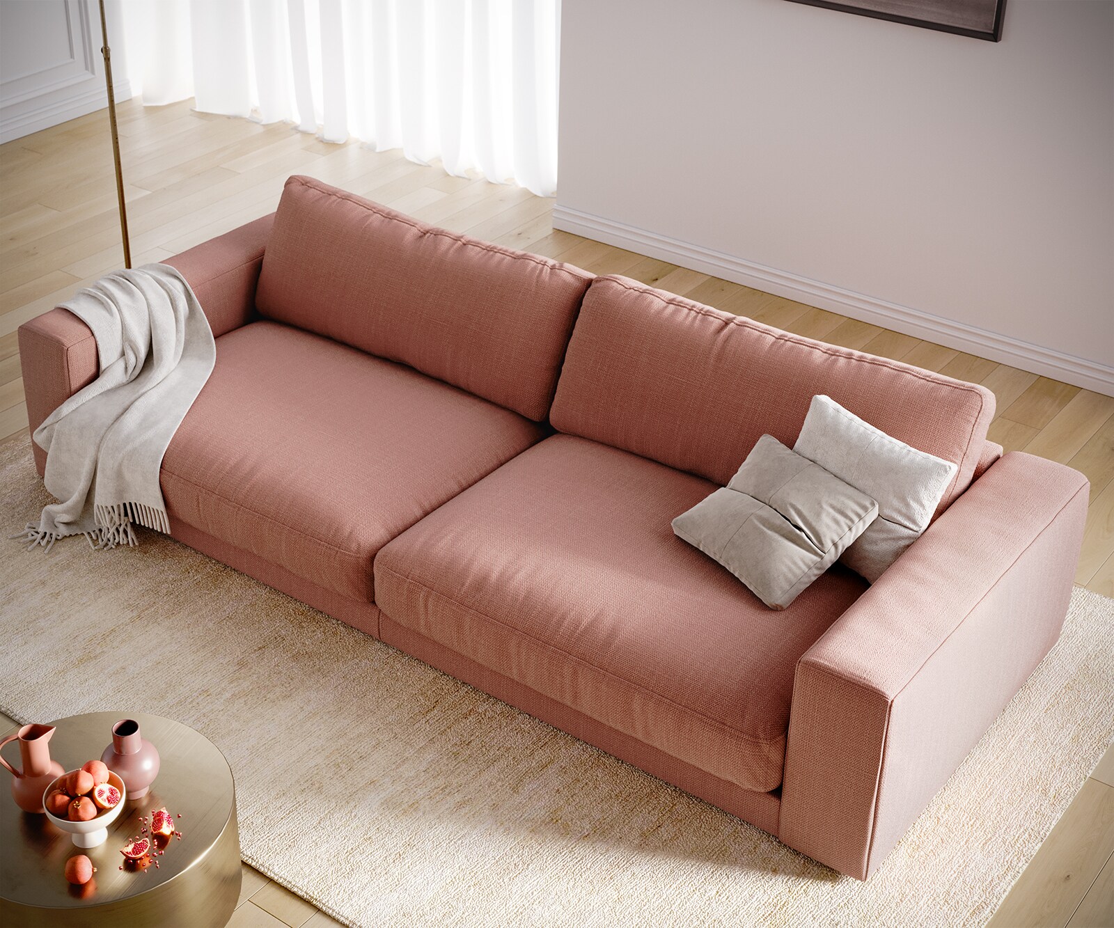 Bigsofa Cubico 290x120 cm Flachgewebe Orange 4