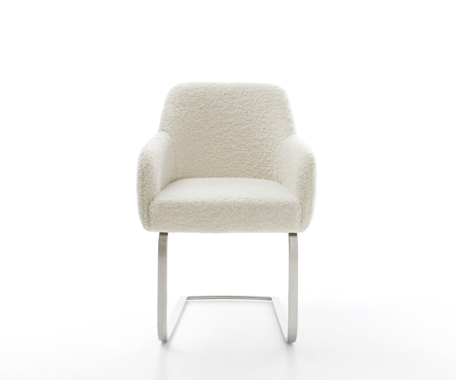 Cantilever Greg-Flex tissu teddy beige pied cantilever plat acier inoxydable resorts ensachés 2