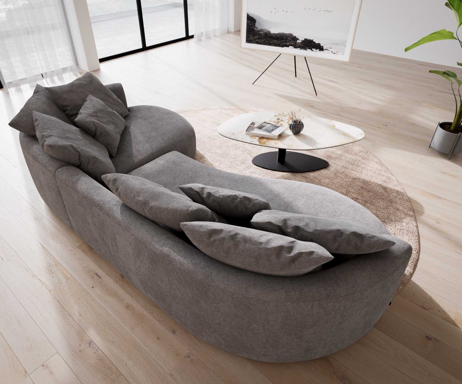 Canapé Edina 330x170 cm microfibre gris 5 Canapé Edina 330x170 cm microfibre gris 5