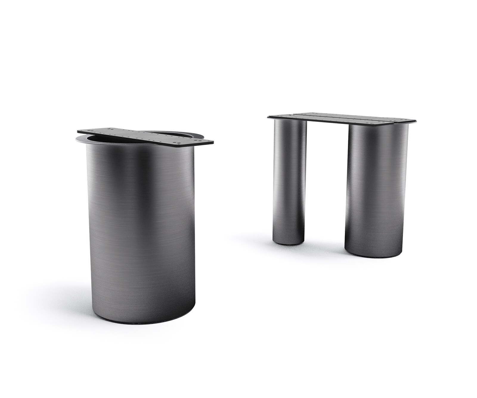 Piètement de table Troa acier inoxydable or/noir pour plateaux à partir de 200 cm Piètement de table Troa acier inoxydable or/noir pour plateaux à partir de 200 cm