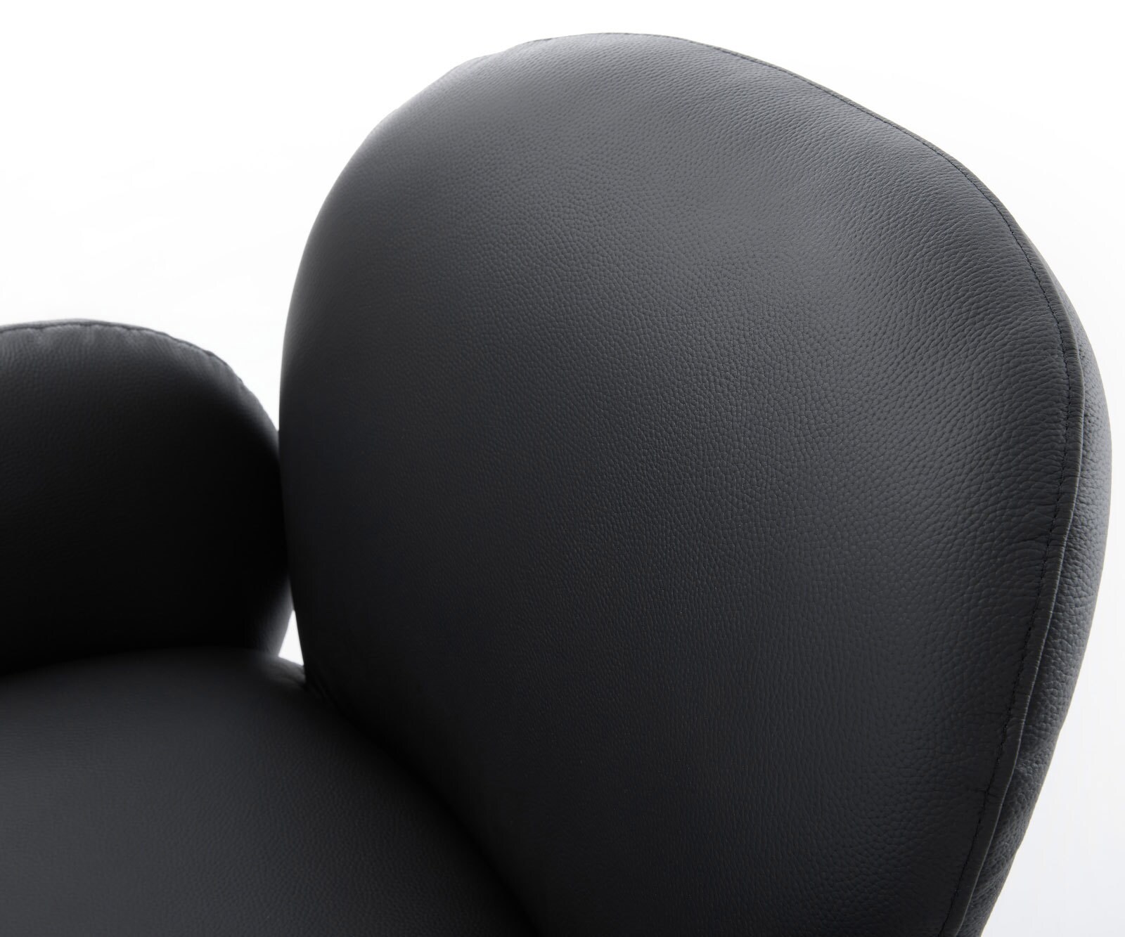 Cantilever Nube-Flex avec accoudoirs cuir de vache noir pied cantilever rond noir ressorts ensachés 3