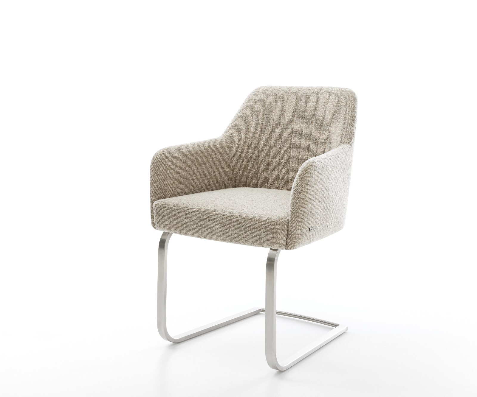 Cantilever Greg-Flex tissu tissé doux beige pied cantilever plat acier inoxydable resorts ensachés 1