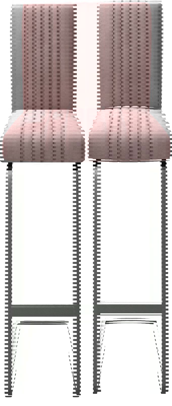Chaise-de-bar Luiga-Flex velours rosé chaise cantilever acier plat inoxydable 3