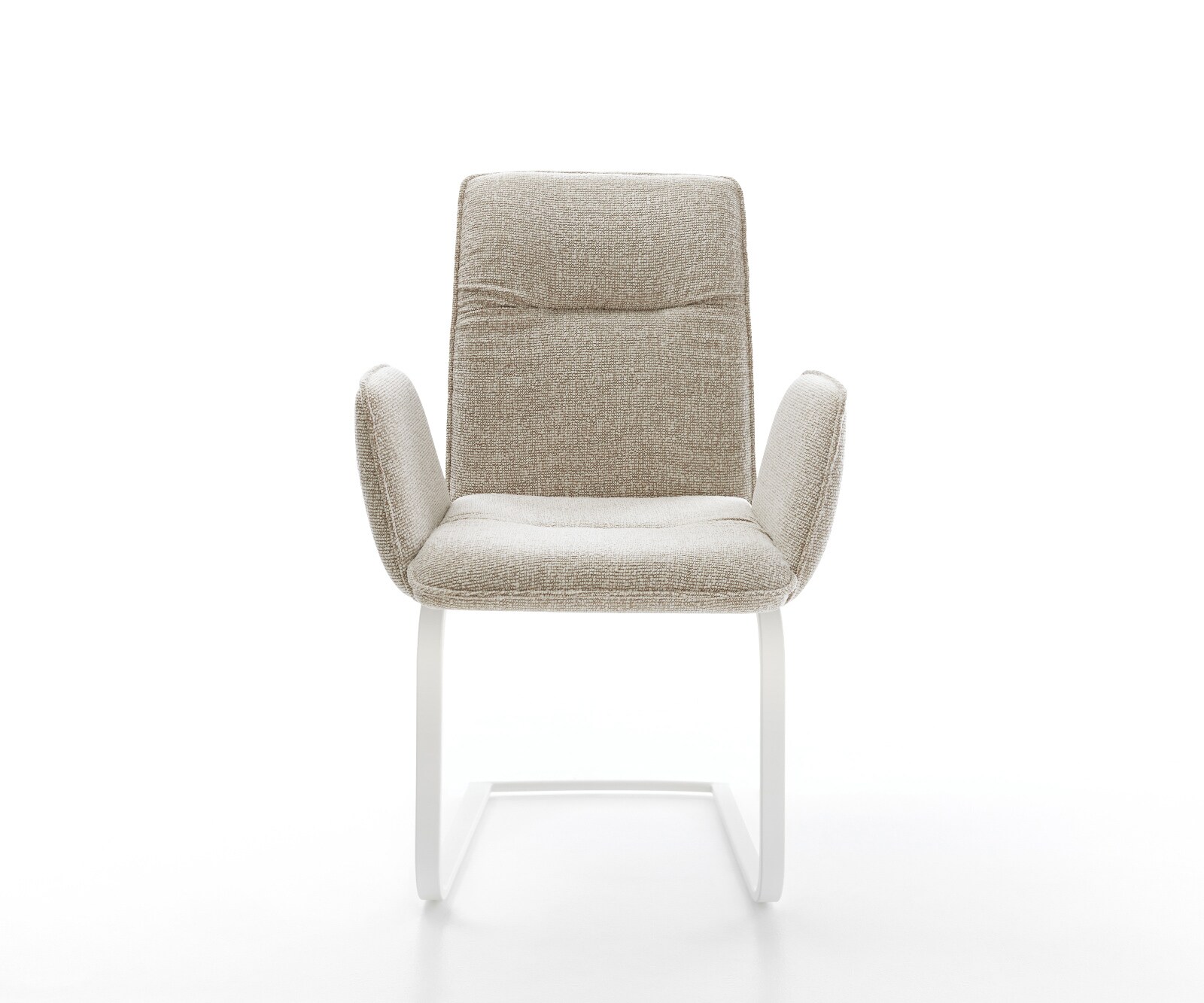 Cantilever Vinja-Flex tissu tissé doux beige pied cantilever plat blanc 2