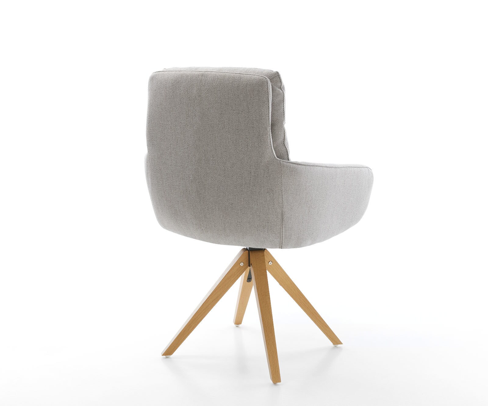 Chaise-de-salle-à-manger Abelia-Flex avec accoudoirs rayures gris clair pied en bois angulaire naturel 5 Chaise-de-salle-à-manger Abelia-Flex avec accoudoirs rayures gris clair pied en bois angulaire naturel 5