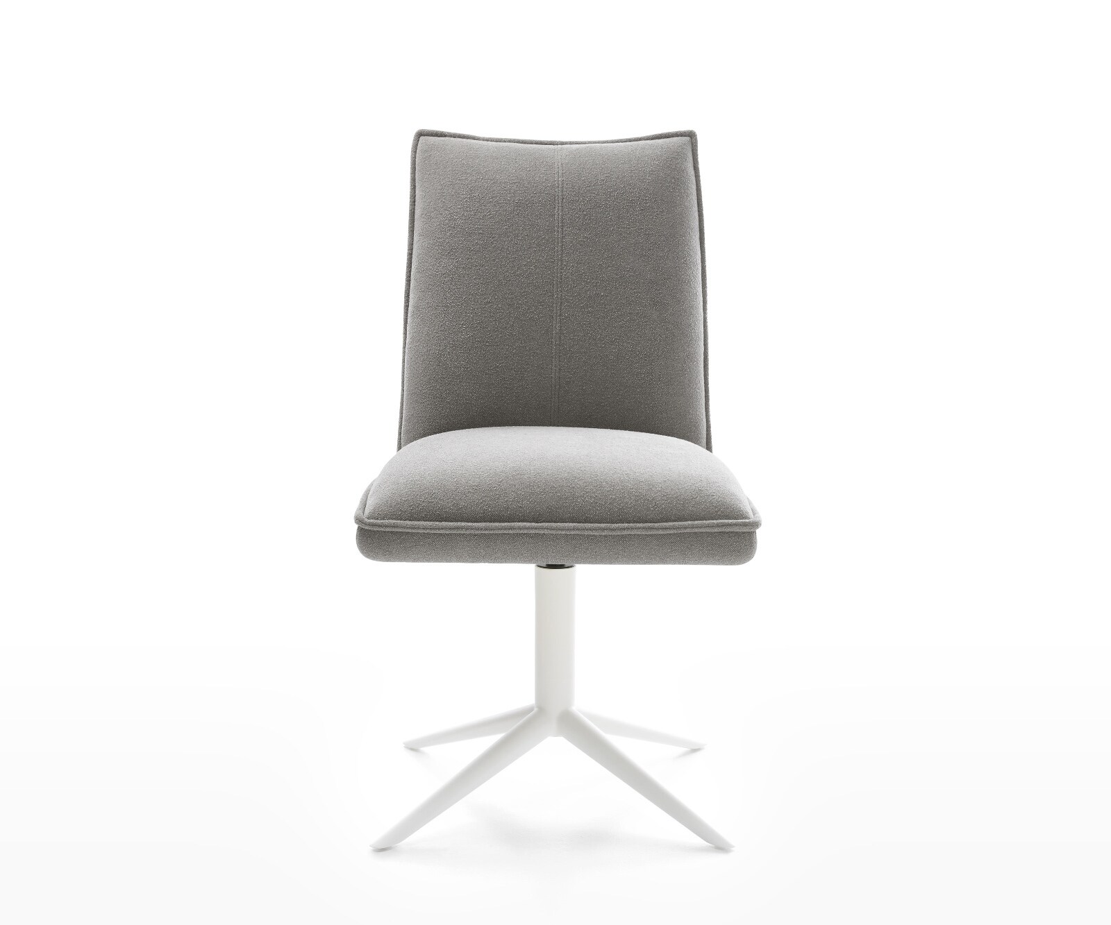 Chaise-pivotante Lelio-Flex tissu structuré doux gris pied de chaise 4 branches blanc pivotement sur 360° fonction bascule resorts ensachés 2