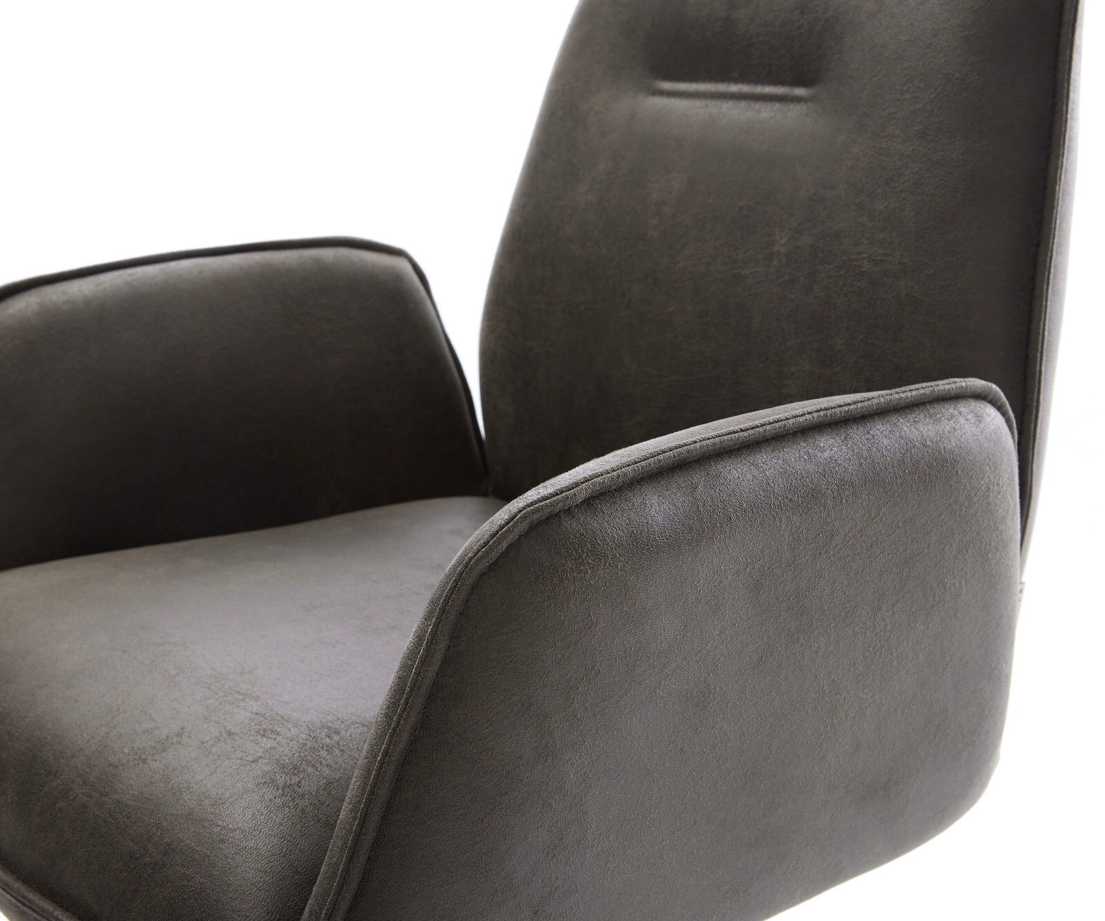 Chaise-pivotante Zoa-Flex microvelours anthracite vintage pied croisé large grafiete pivotement sur 360° fonction bascule ressorts ensachés 4