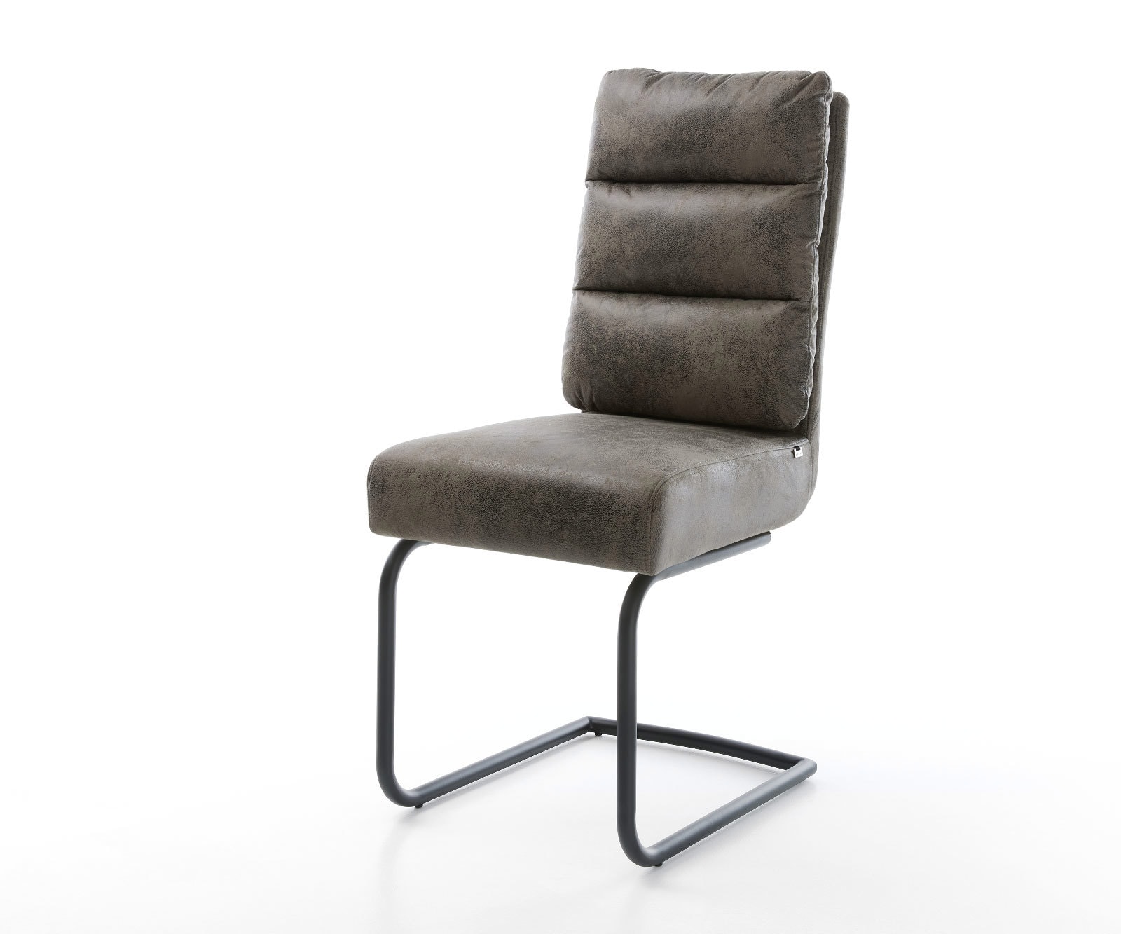 Cantilever Pela-Flex microvelours gris antique pied cantilever rond noir ressorts ensachés 1