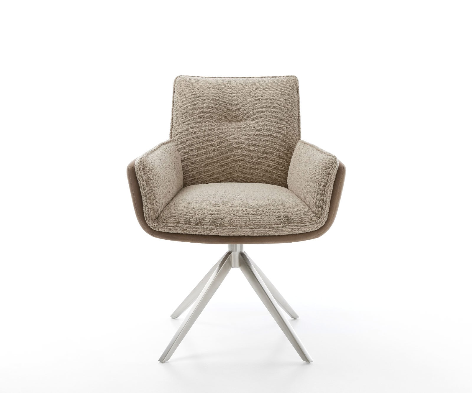 Chaise-pivotante Nela-Flex microvelours boue pied croisé large acier inoxydable brossé pivotement sur 360° fonction bascule 1 Chaise-pivotante Nela-Flex microvelours boue pied croisé large acier inoxydable brossé pivotement sur 360° fonction bascule 1