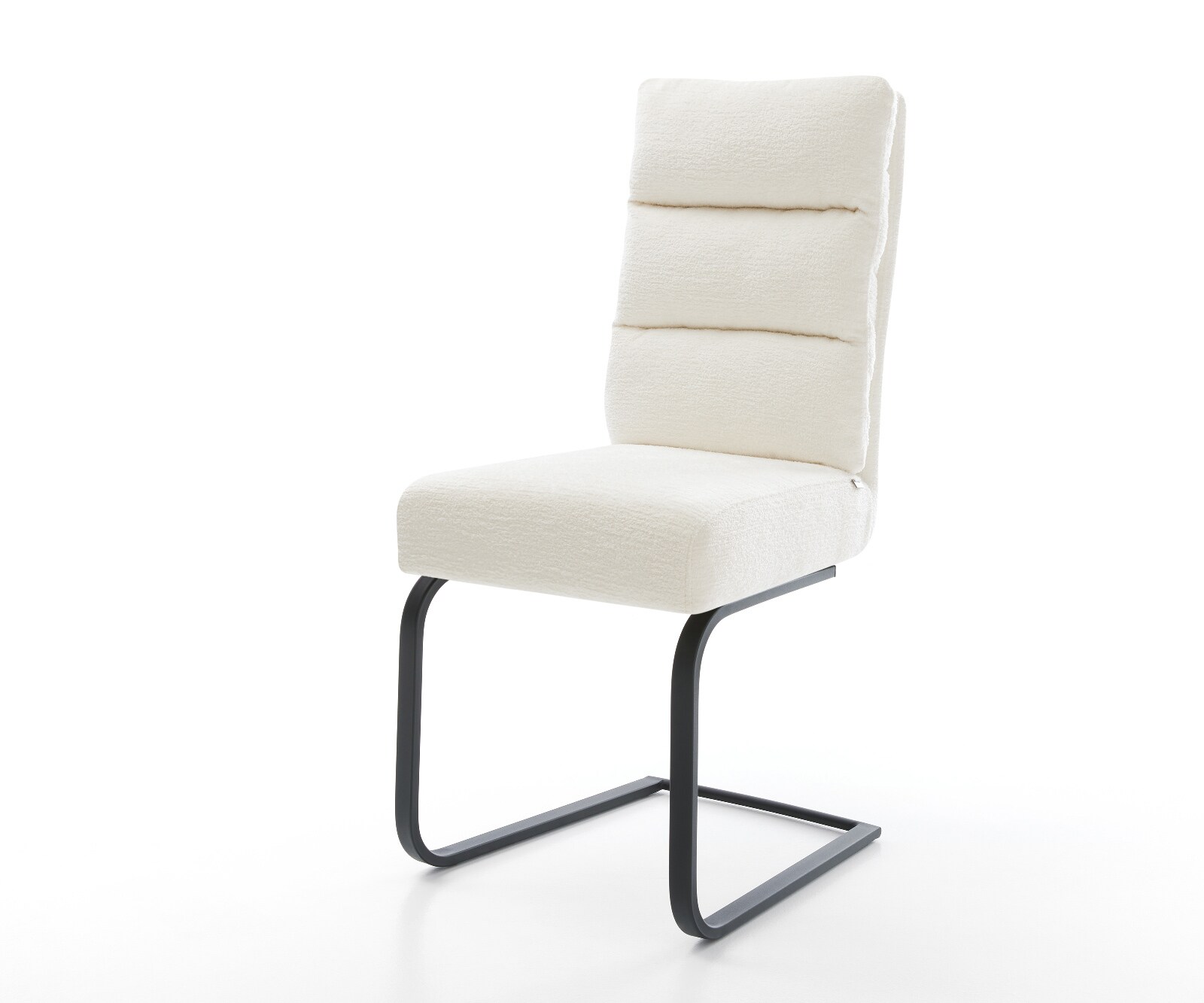 Cantilever Pela-Flex bouclé doux beige pied cantilever plat noir resorts ensachés 1