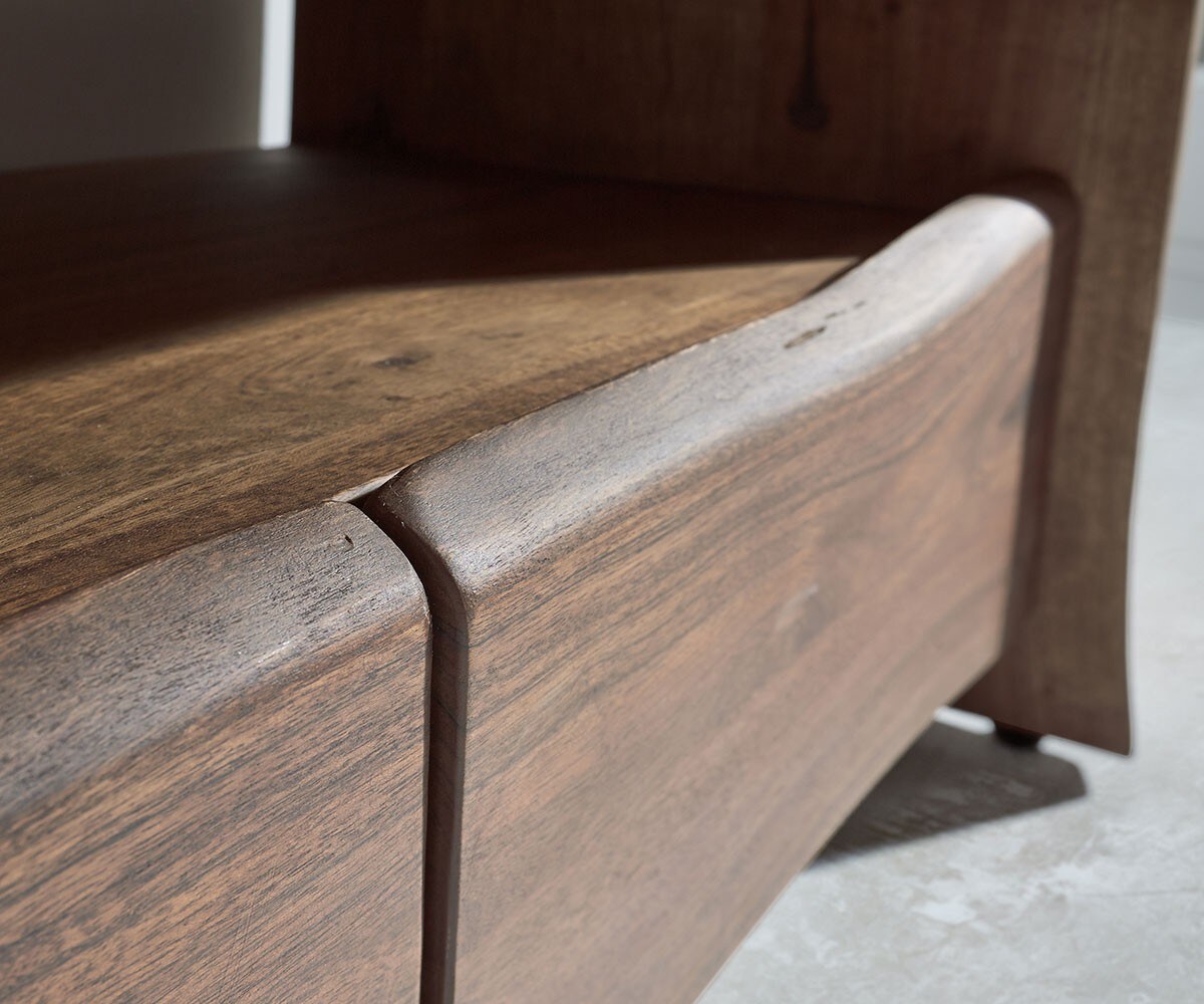 Meuble-TV Live-Edge 230 cm acacia massif marron 4 tiroirs 3