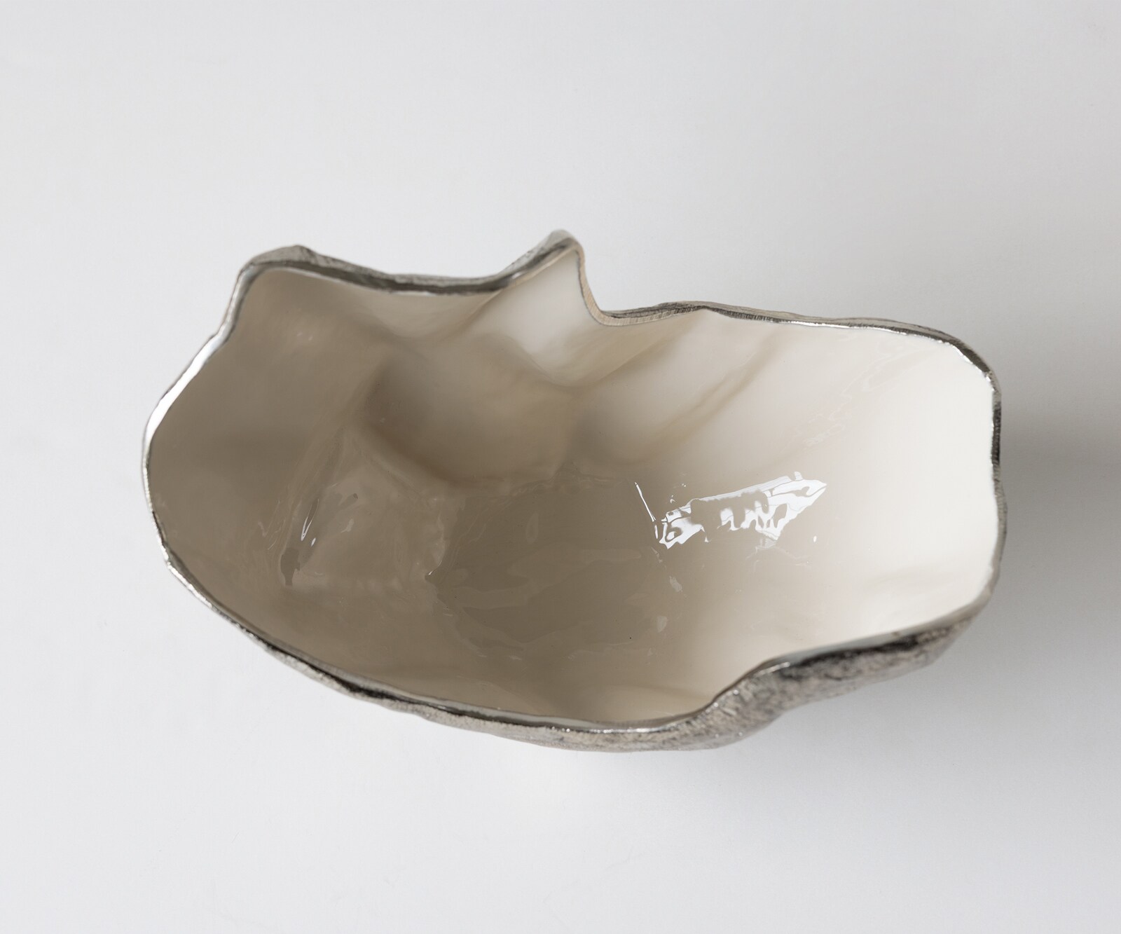 Coupe décorative Valena l33 x P20 x H22 cm Aluminium Platin Opal Faite main 3