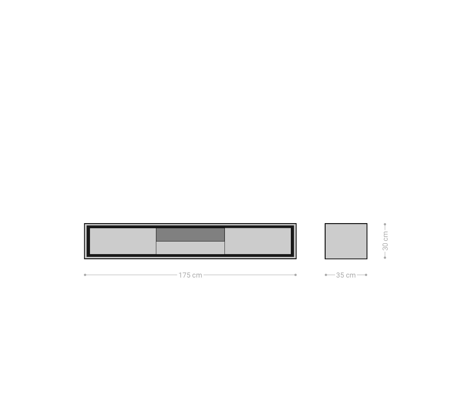 Buffet bas Stonegrace 175 cm acacia nature 2 portes 1 compartiment 1 tiroir placage en pierre flottant 6