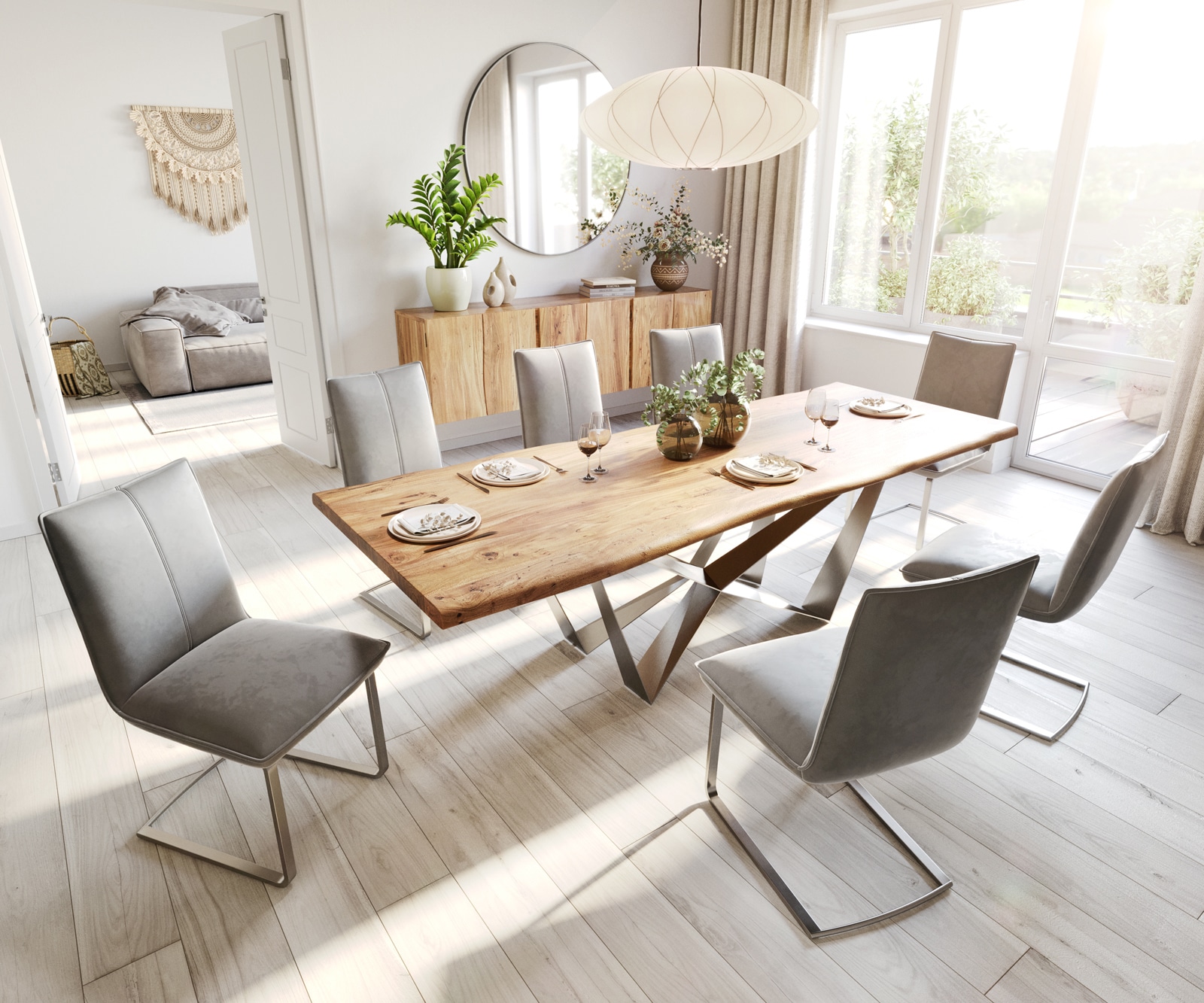 Cantilever Lelio-Flex velours gris pied cantilever plat acier inoxydable brossé ressorts ensachés 3 Cantilever Lelio-Flex velours gris pied cantilever plat acier inoxydable brossé ressorts ensachés 3