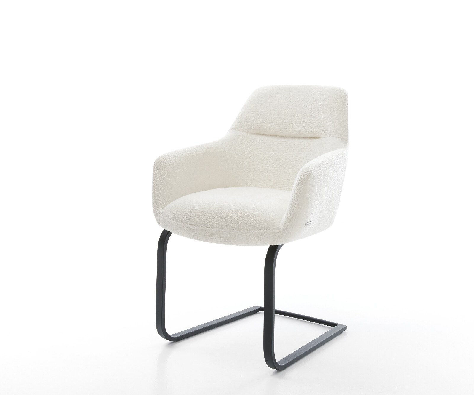 Cantilever Pejo-Flex bouclé doux beige pied cantilever plat noir resorts ensachés 1