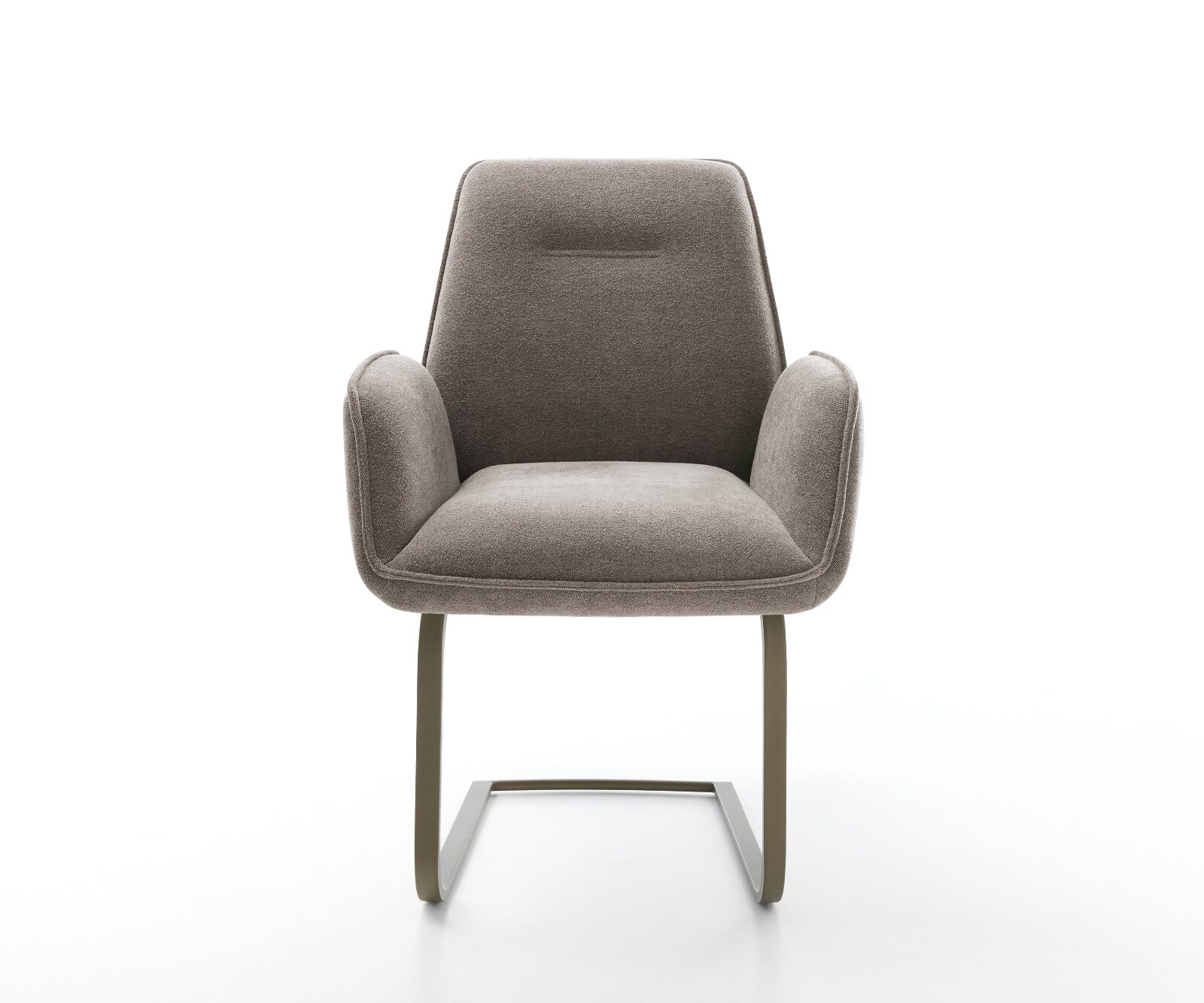 Cantilever Zoa-Flex tissu structuré doux taupe pied cantilever plat aspect titane ressorts ensachés 1