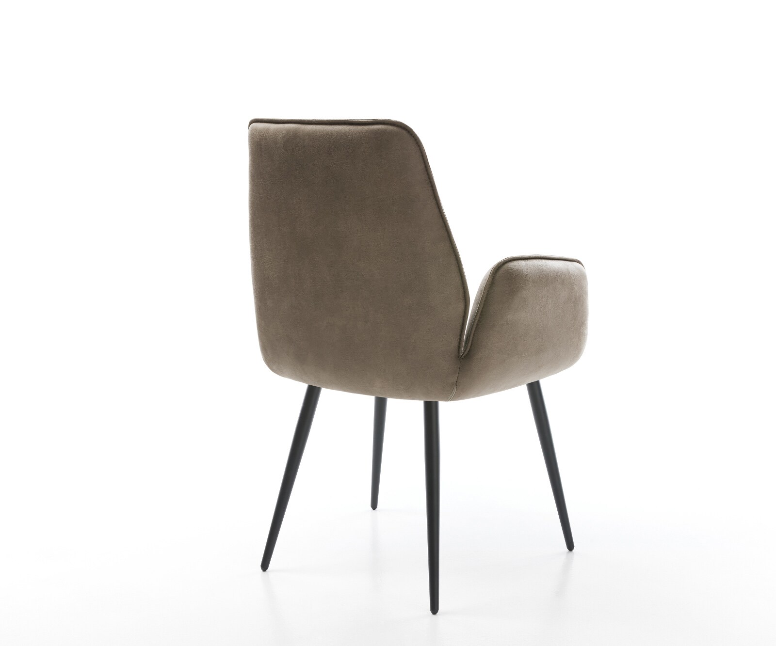 Chaise-de-salle-à-manger Zoa-Flex microvelours taupe vintage 4 pieds coniques noir ressorts ensachés 5