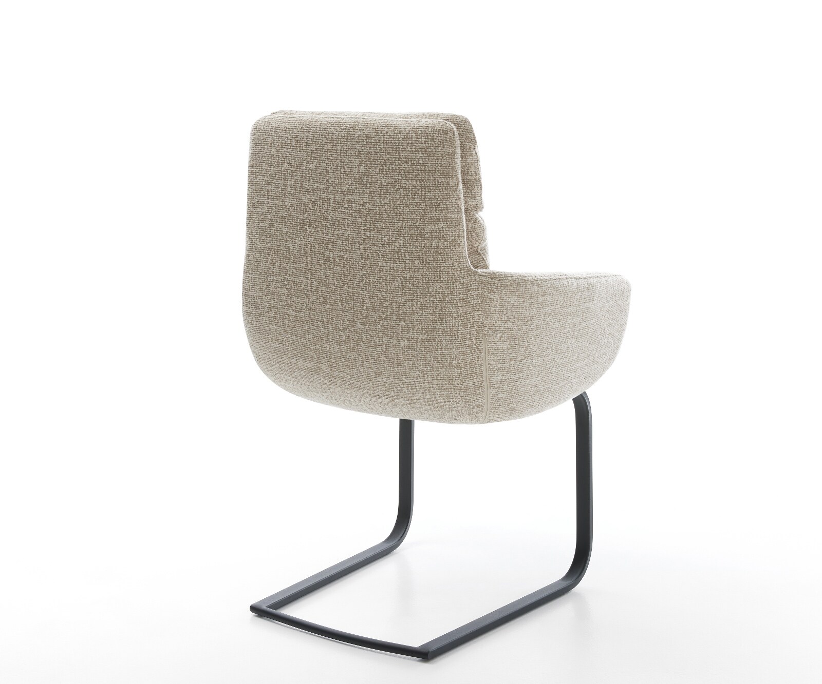 Cantilever Abelia-Flex avec accoudoirs tissu tissé doux beige pied cantilever plat noir 5