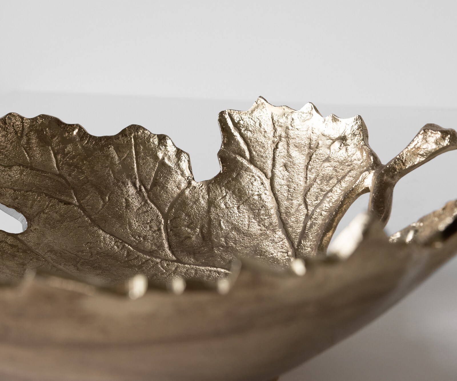 Coupe décorative Folia l41 x P38 x H12 cm Aluminium Champagner Faite main 2