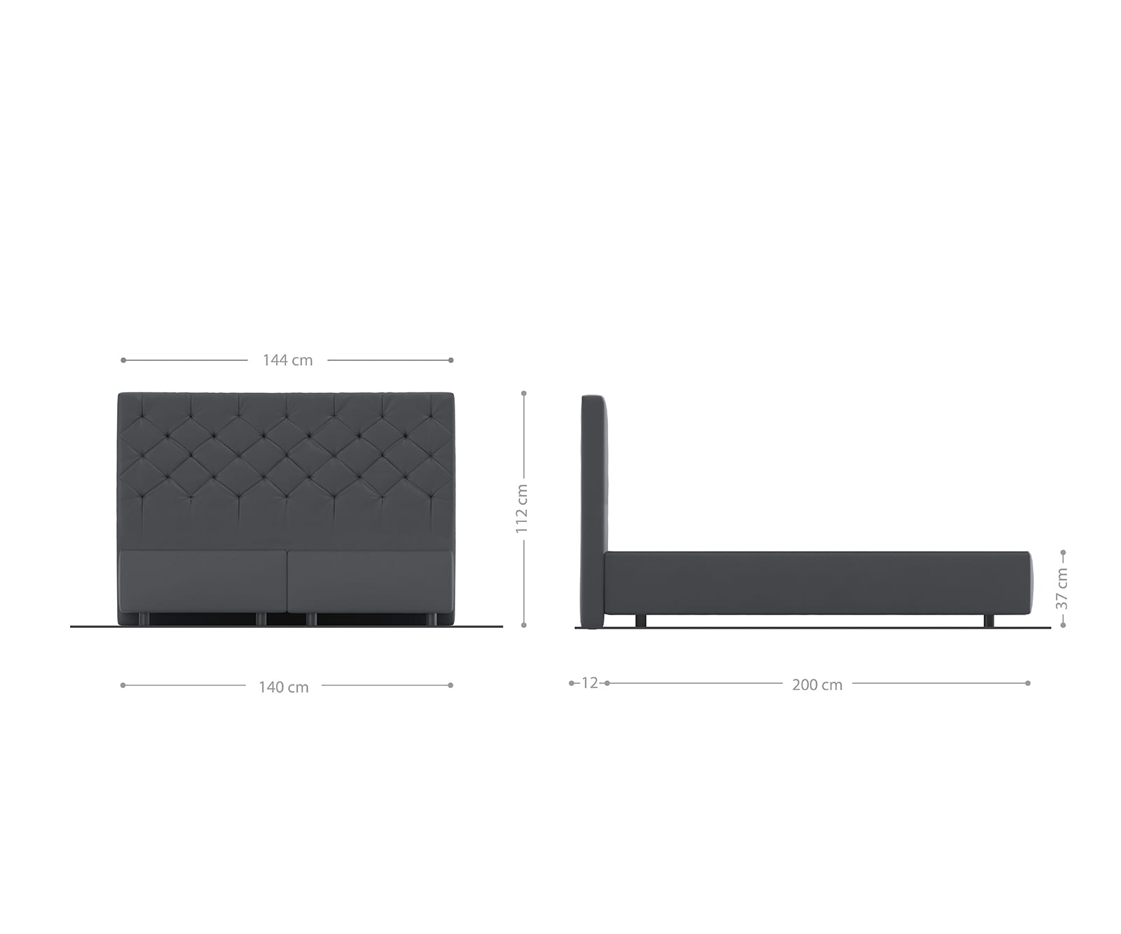 Cadre-de-sommier Dream-Great 140x200 Microfibre Anthracite Vintage 2 Cadre-de-sommier Dream-Great 140x200 Microfibre Anthracite Vintage 2