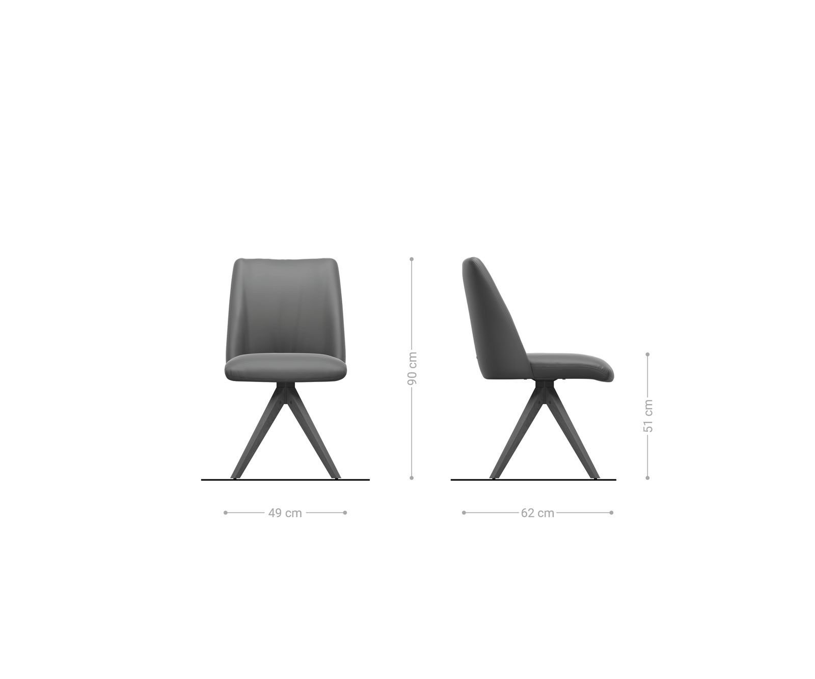 Chaise-pivotante Elso-Flex microvelours anthracite vintage pied en bois angulaire naturel pivotement sur 180° ressorts ensachés 5