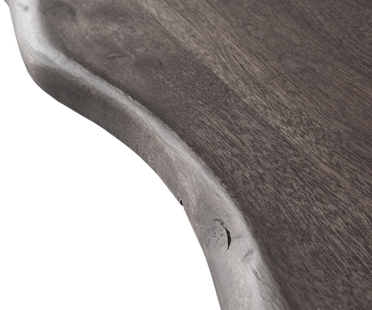 Table à manger Edge 200x100 XL Acacia Platine Spider Acier plat Noir Live-Edge 4