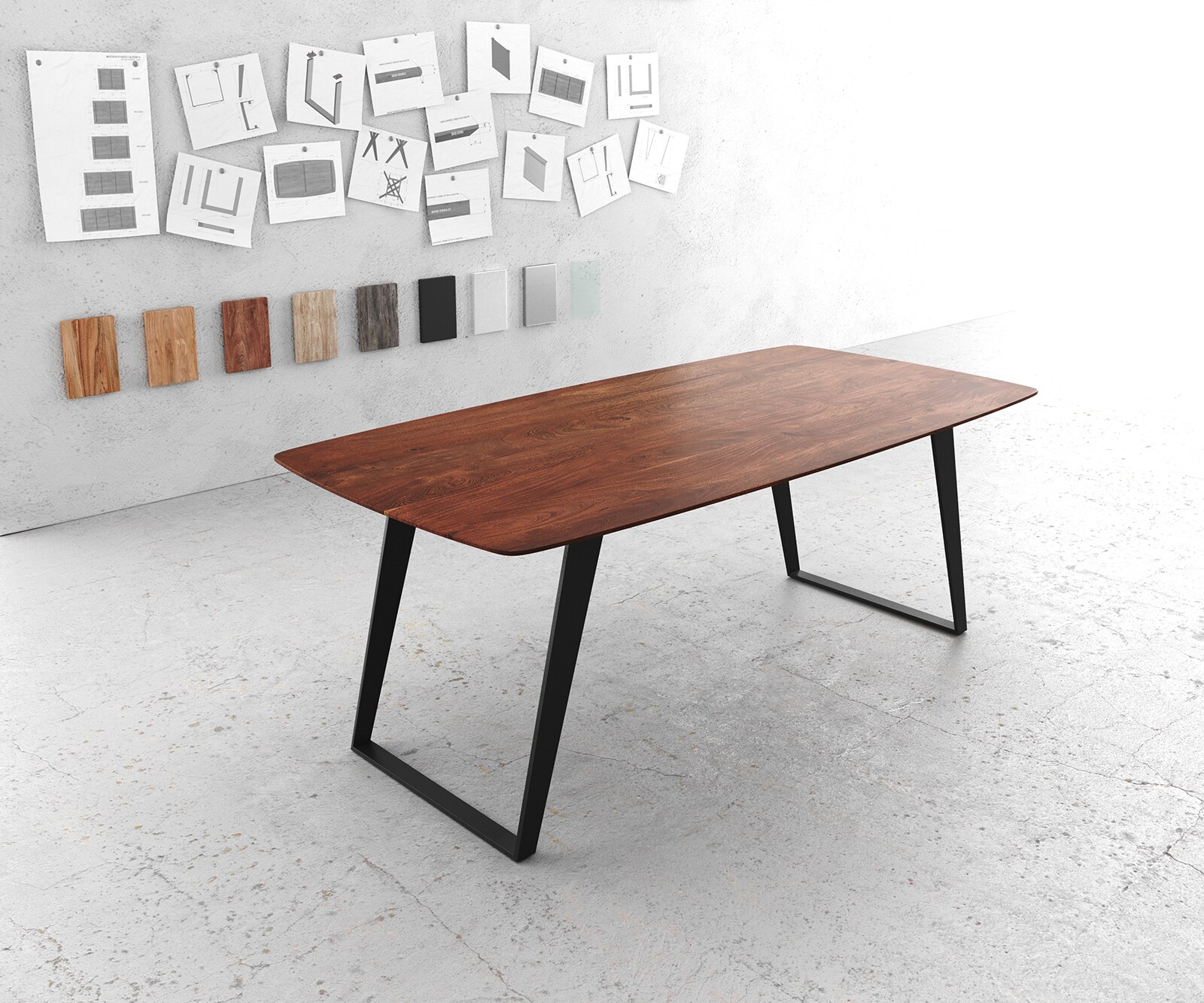 Table-à-manger Edge bord suisse bois massif Boot 2