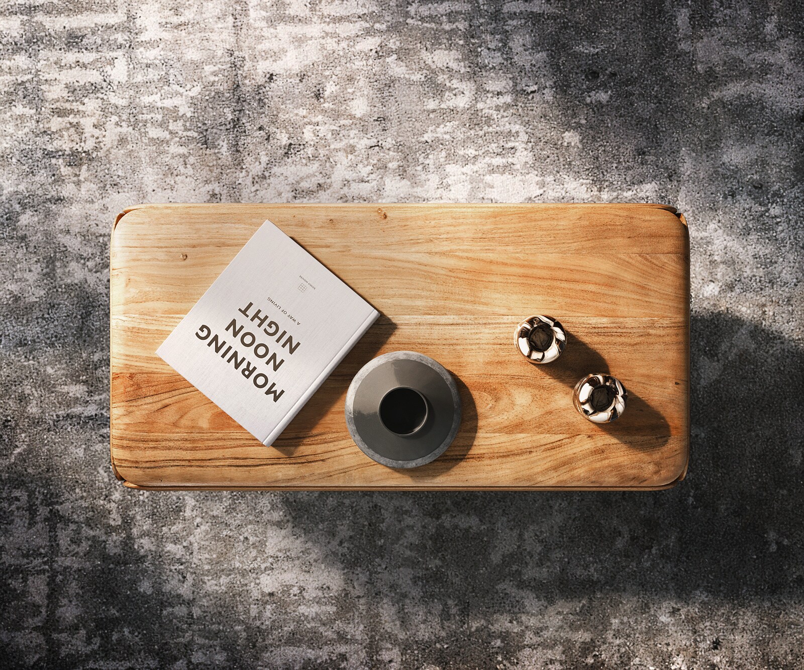 Table-basse Shavani 100x50 cm Acacia naturel 1 tiroir Pied en L Acier inoxydable argenté 3