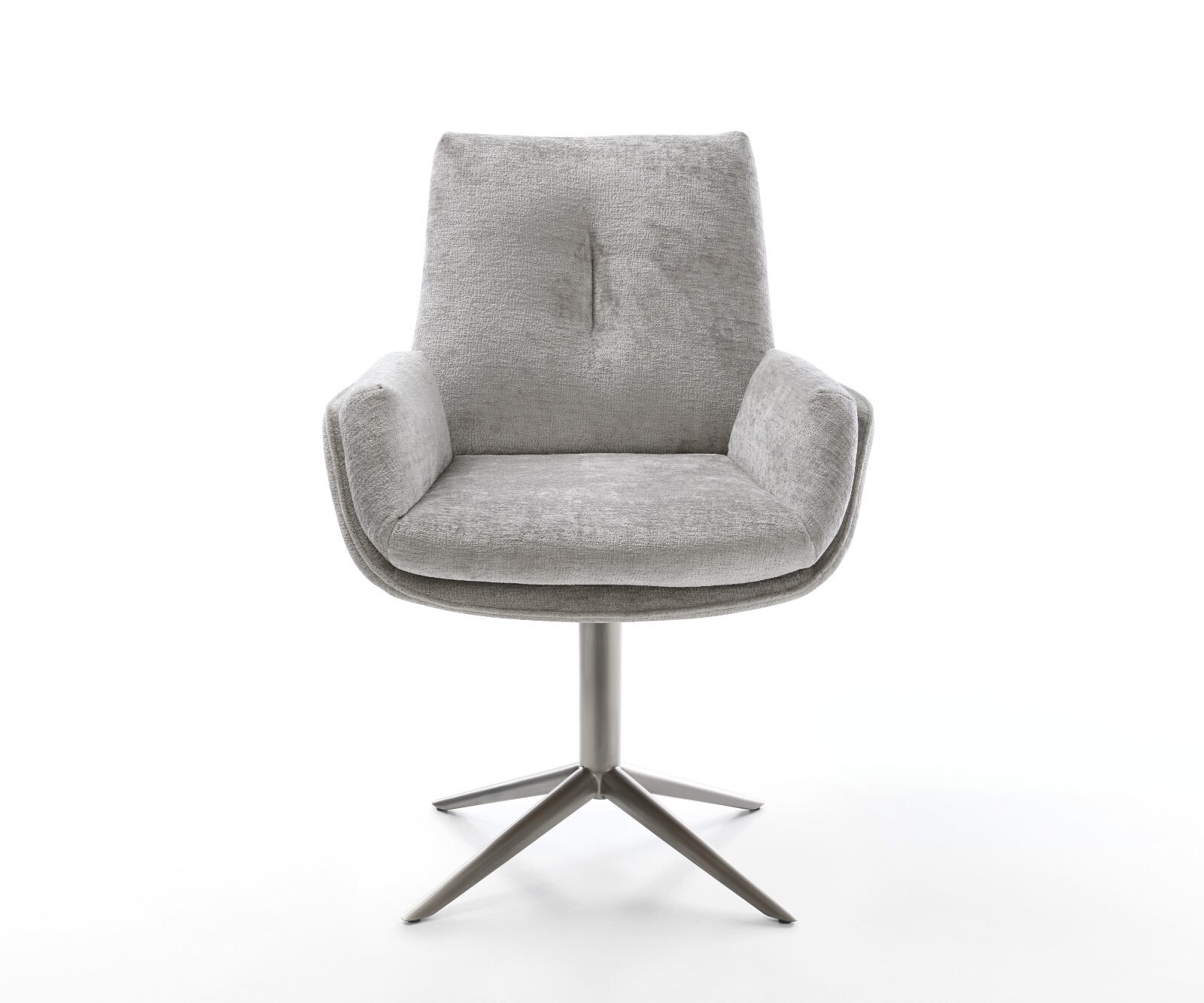 Chaise-pivotante Clea-Flex chenille gris argenté pied de chaise 4 branches grafiete pivotement sur 360° fonction bascule 2