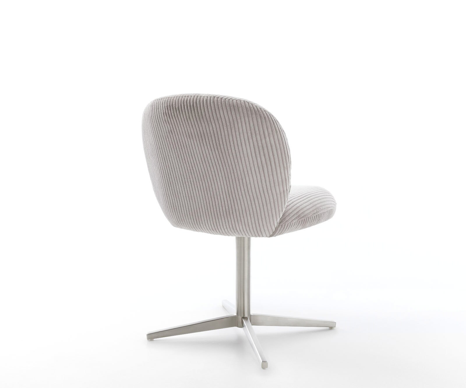 Chaise-pivotante Nube-Flex côtelé gris argenté pied de chaise 4 branches acier inoxydable brossé pivotement sur 360° ressorts ensachés 4 Chaise-pivotante Nube-Flex côtelé gris argenté pied de chaise 4 branches acier inoxydable brossé pivotement sur 360° ressorts ensachés 4